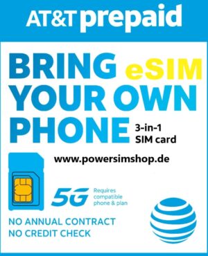 USA eSIM Karte AT&T mit unbegrenztem* Datenvolumen in den USA und Mexiko
